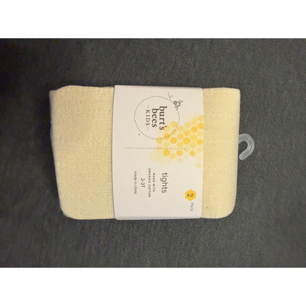Burt's Bees Kids Organic Cotton Tights 2 Pack Cream Purple 2-3T TD28276-MLT-3T‎